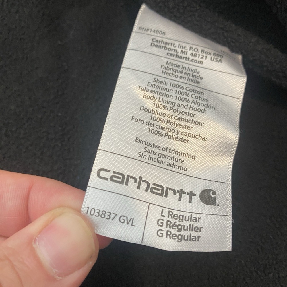 Carhartt Hooded Vest Gravel Grey Fleece Lined Duck Canvas 103837 GVL Size Large - Picture 7 of 10